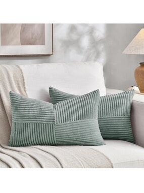 Packs Light Sage Green Lumbar Decorative Throw Pillow Covers 14x22 Inch